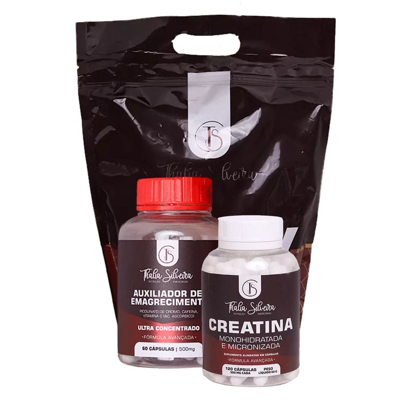 KIT Whey + Creatina + Auxiliador de Emagrecimento