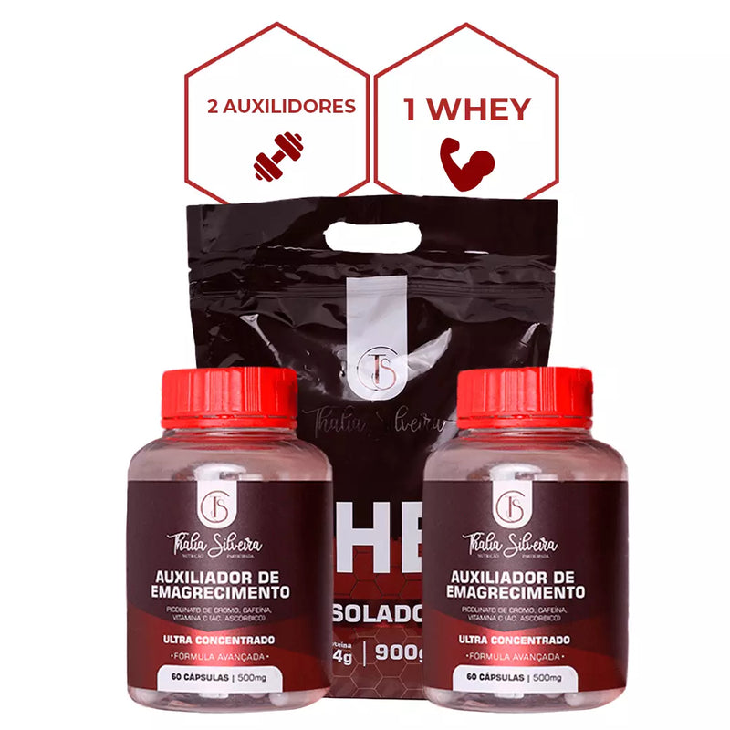 KIT Whey + 2x Auxiliadores de Emagrecimento